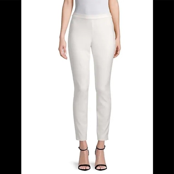 Lafayette 148 Murray Pants Cropped Stretch White XS - Picture 1 of 7